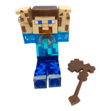 Figura Juguete Muñeco Steve Minecraft Con Espada Incluye Luz