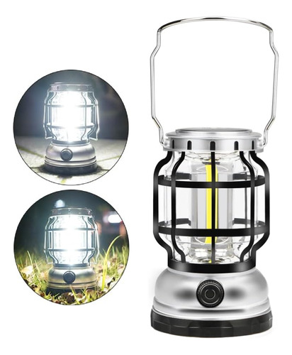 Lampara Led Camping Estilo Retro Recargable Energia Solar