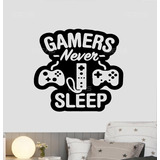 Vinilo Decorativo Gamers Never Sleep Calcomanía De Pared