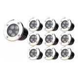 10 Focos Led Embutidos 3w Ip67 Luz Frio