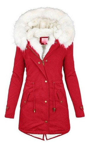 Chaqueta Acolchada De Felpa Para Mujer Parka Con Forro Polar