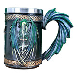 Caneca Medieval 3d Dragão Na Espada Decoração Casa Bar