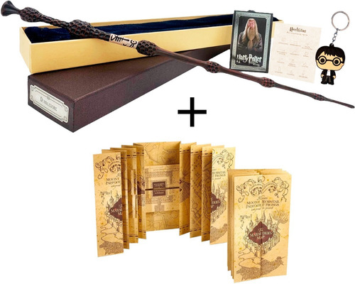 Varita Albus Dumbledore + Caja + Mapa Merodeador - Promoción