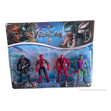 Blister X4 Figuras Venom Carnage Articulados Blue Spiderman