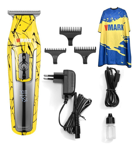 Maquina De Corta Cabelo Acabamento Wmark C24 Amarelo Capa