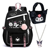 Mochila Kuromi Kawaii, Mochila Y Bolso De Mano, 3 Unidades/k