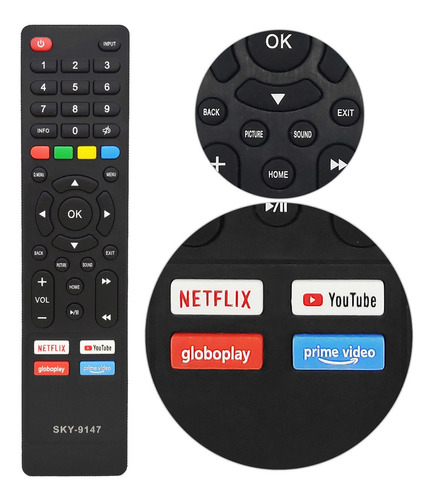 Controle Remoto Pra Tv Multilaser Smart Tl011 12 20 Tl030 35