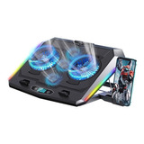 Base Cooler 6 Ventiladores Enfriador Notebook Lcd Luz Rgb