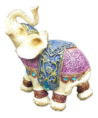 Elefante Decorativo Indiano De Resina Sorte Sabedoria 