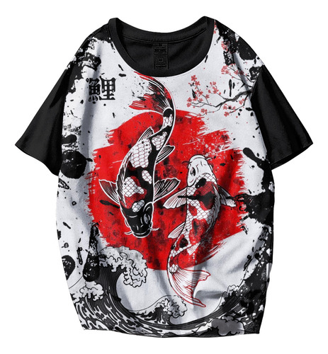 Camiseta Kimono Carpa Dragão Geisha Geixa