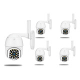 Kit 5 Cámara Seguridad Vigilancia Ip 1080p 360 Exterior Wifi