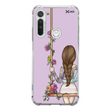 Case Menina No Balanço - Motorola E6 Play - Silicone Tpu