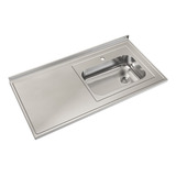 Mesada Cocina Acero Inox Johnson 1,20 + Bacha Zz52/1 * Color Plateado