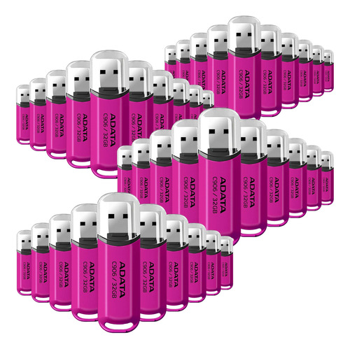 Kit 40 Memorias Adata C906 Usb 32gb 2.0 Rosa Ac906-32g-rpp