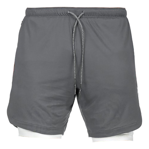 Pantalones Cortos Deportivos De Doble Capa Para Hombre, Entr