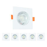 Kit 6 Spot Quadrado Embutir Direcionável Com Led  7w Frio