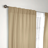 Juego De Cortinas Viasoft Largas 2.30m Vianney Varioscolores Color Kaki