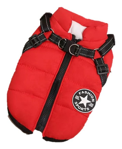 Parka Chaqueta Impermeable Perro Talla M Rojo