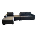 Sillón Esquinero Multiposición Con Banqueta Cuerotex