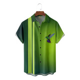 Camisa Hawaiana Unisex Con Colibrí, Camisa De Playa For Ver