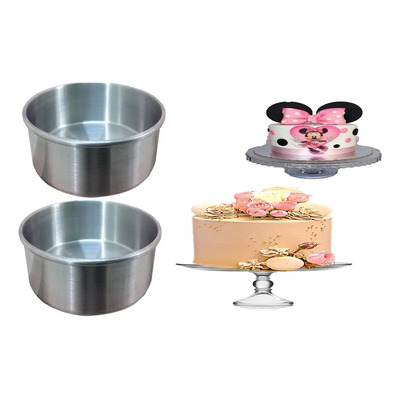  Moldes Pastel Alto Fondant Repostería Set 2 Pz 16 Cm Recto  | Meses sin interés