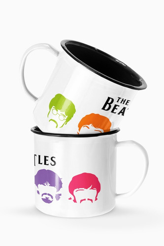 Taza Tazón Lechero Enlozado The Beatles Rock And Roll