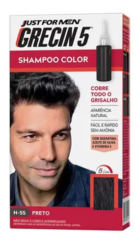 Grecin 5 Shampoo Color 60ml - H-55 Preto