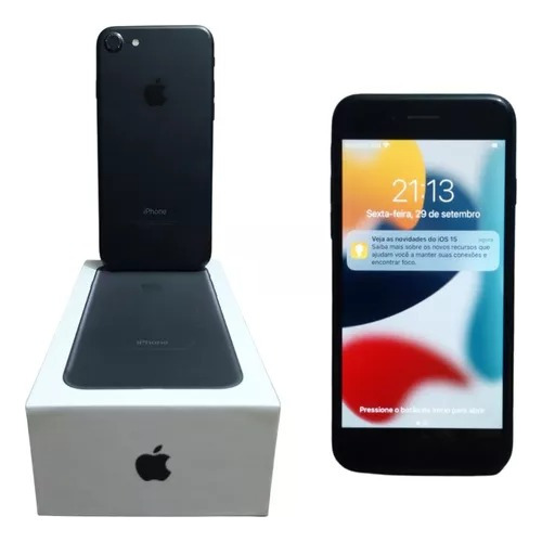  iPhone 7 128 Gb Preto-fosco + Caixa Original Lindo 