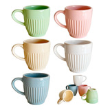 Set X4u Taza Cafe Canela Ceramica Chica Vintage Pastel 150ml