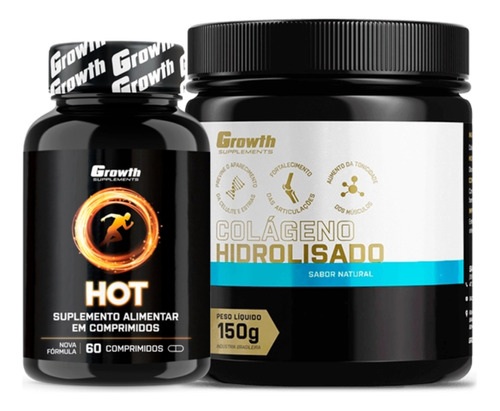 Hot 60 Caps Termogênico + Colágeno 150g Growth