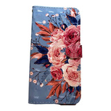 Para iPhone 12 Pro Max Funda Billetera Cuero Pintado- Flores