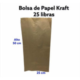 100 Bolsas De Papel Kraft 25 Libras Para Domicilios Alimento