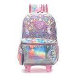 Mochila Escolar Con Carro 18 Pulgadas Holograma 45cm Skora