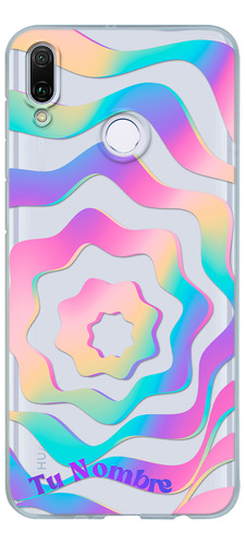 Funda Para Huawei  Para Mujer Curvas Colores Con Tu Nombre