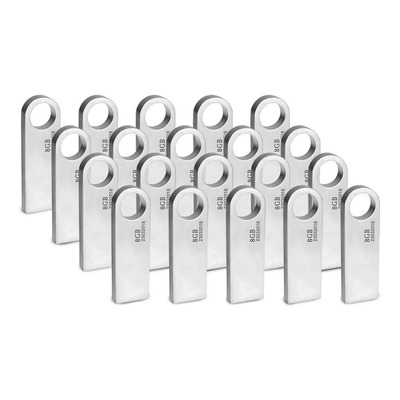 Memoria Usb 8GB 2.0 Sin Tapa Paquete 20 Unidades Stylos Tech Metalica | Envío gratis