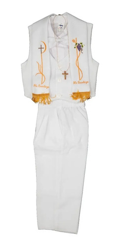 Traje Con Estola Para Bautizo Blanco