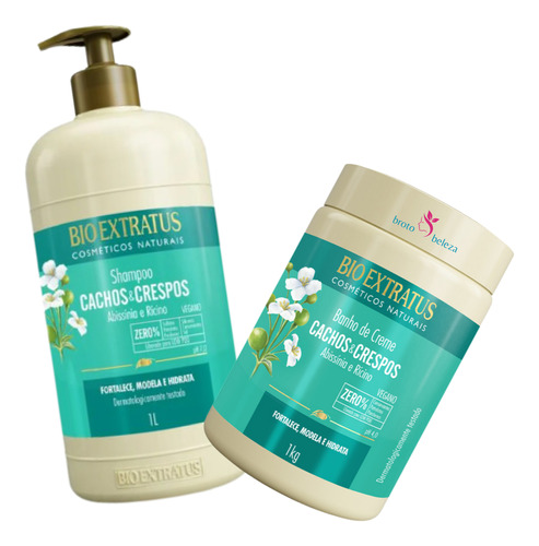 Kit Cachos E Crespos Bioextratus Shampoo + Banho De Creme 