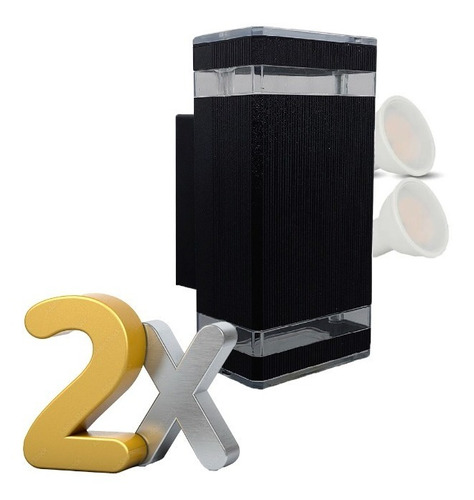 Aplique Luz Bidireccional De Aluminio Exterior Moderno X2