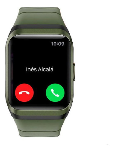 Smartwatch Mistral Smt-x29 1.6  Caja De  Plástico  Negra, Malla  Verde De  Silicona