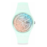Reloj Swatch Fleetingly Iceblue De Silicona So32s101 Ss Color De La Malla Celeste Color Del Bisel Celeste