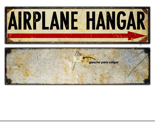 #32 - Cartel Decorativo Vintage - Hangar Avión No Chapa