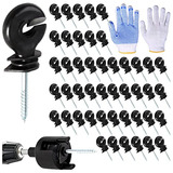 50 Pcs Aislador Negro Cercas Eléctricas, Aislador De P...