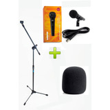 Kit Suporte Microfone Ask + Microfone Shure Sv200 + Espuma