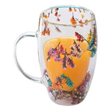 Vaso De Vidrio Resistente A Altas Temperaturas Con Flores Se