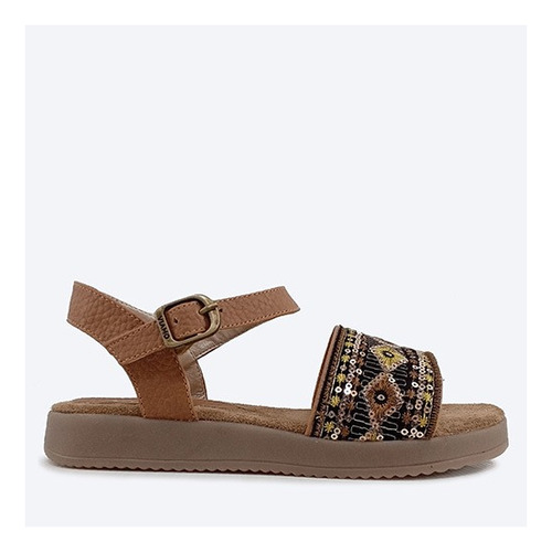 Sandalias Viamo Giza Faja Bordada Con Brillo