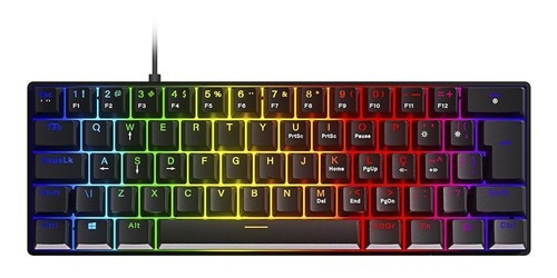 Teclado Mecanico 60% Zot Outemu Red Led Rgb Abnt2 Cor De Teclado Preto Idioma Português Brasil