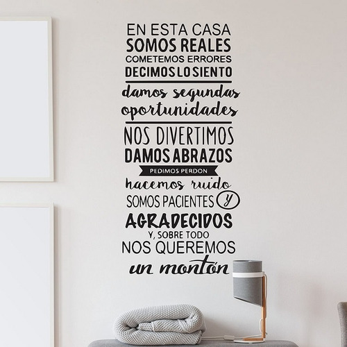 Vinil Decorativo Para Pared Hogar Frases En Esta Casa So....