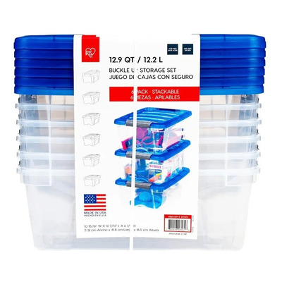 Set De 6 Cajas Con Seguro Iris Usa 12.2. Lts