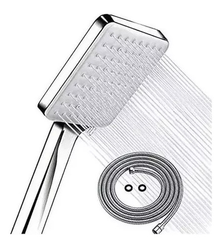 Kit De Ducha Teléfono Manguera Soporte Cromado Acero Inox