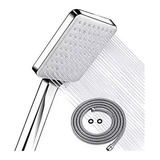 Kit De Ducha Teléfono Manguera Soporte Cromado Acero Inox